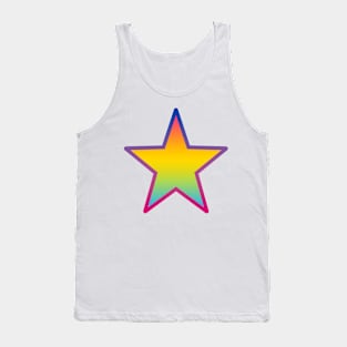 Bi+ Star (Pan Flag with upside-down Bi Flag outline) Tank Top